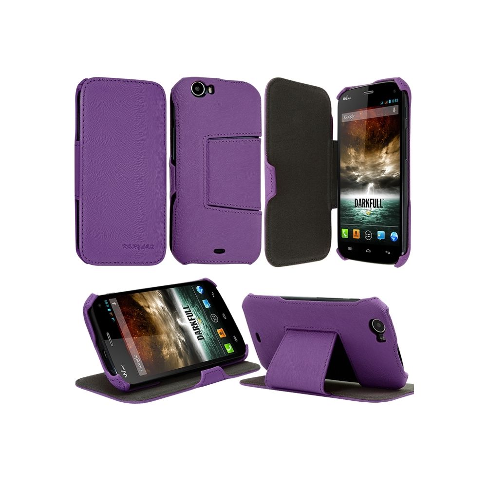 Karylax - Etui avec Rabat Latéral Fonction Support pour Wiko Darkfull couleur Violet + Film de Protection d'écran - Autres accessoires smartphone