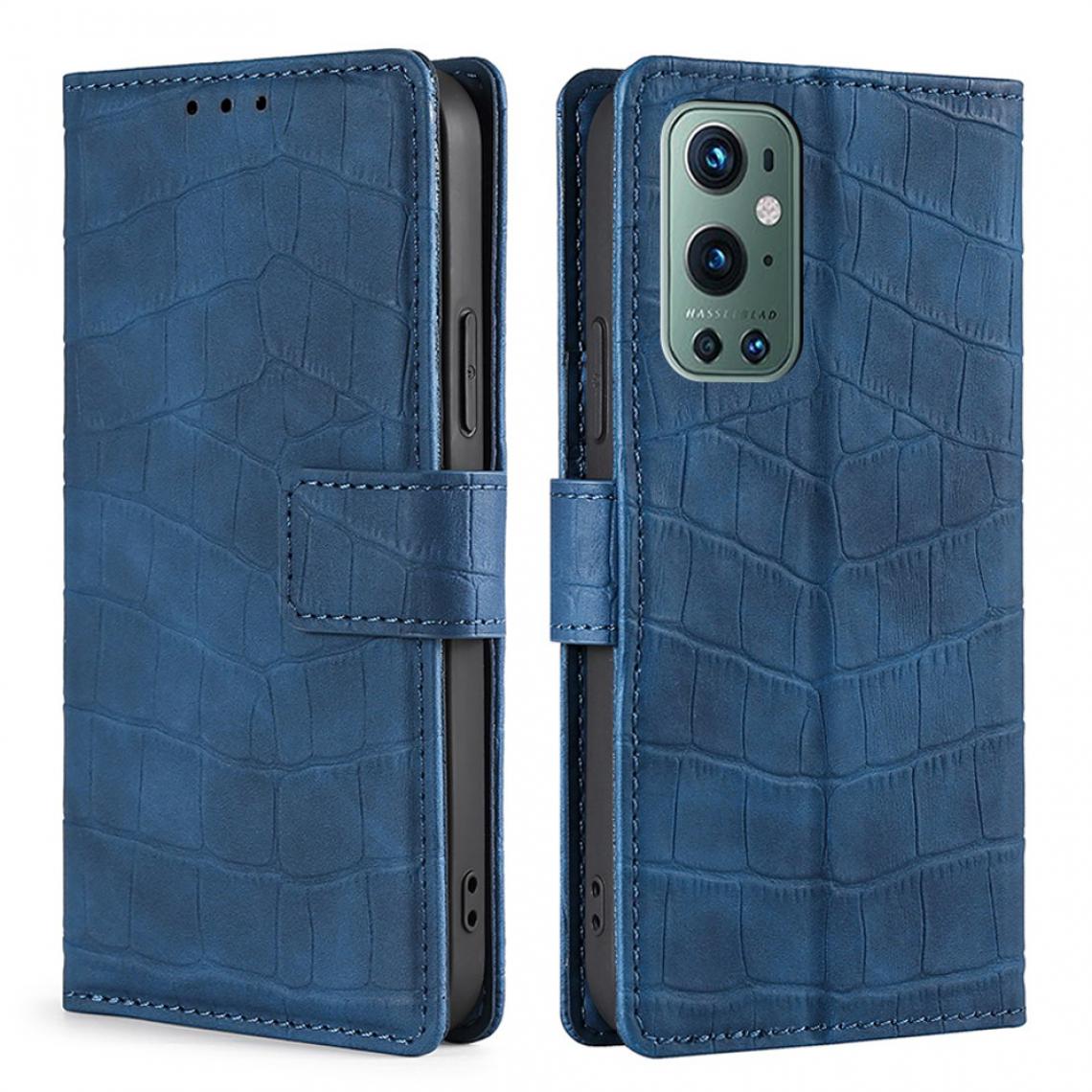 Other - Etui en PU Texture Crocodile avec support bleu pour votre OnePlus 9 Pro - Coque, étui smartphone