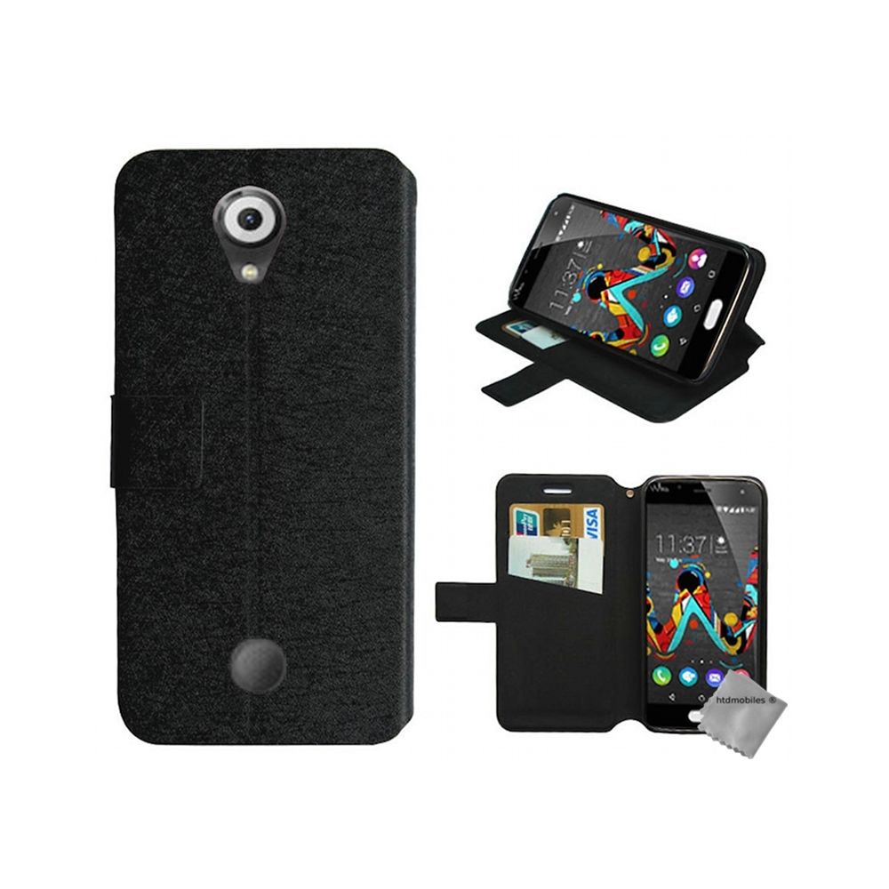 Htdmobiles - Housse etui coque pochette portefeuille pour Wiko U Feel + verre trempe - NOIR - Autres accessoires smartphone