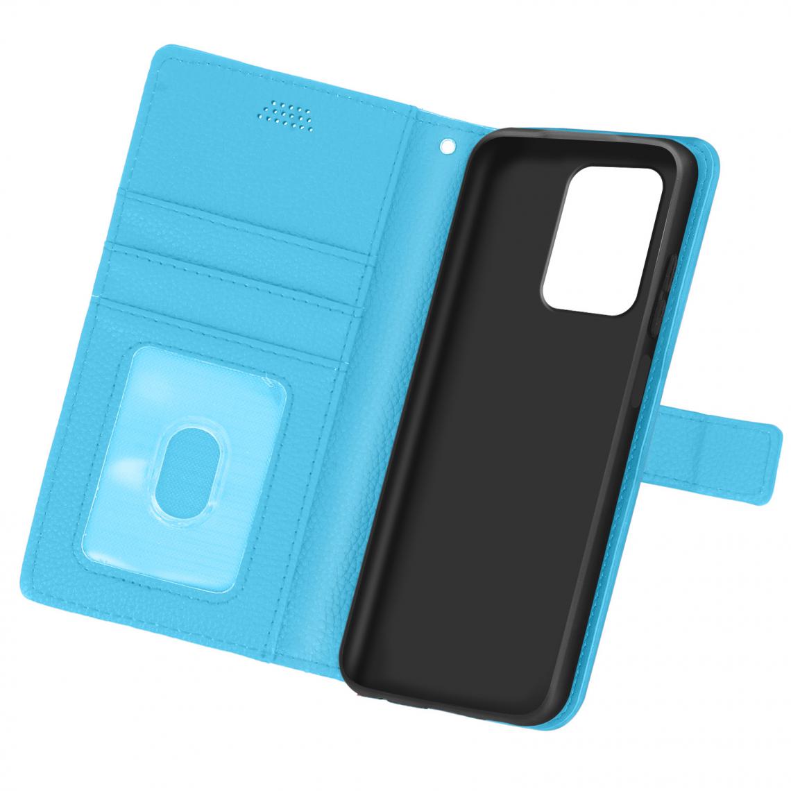 Avizar - Housse Xiaomi Redmi Note 10 5G / Poco M3 Pro Porte-carte Support Vidéo Bleu ciel - Coque, étui smartphone