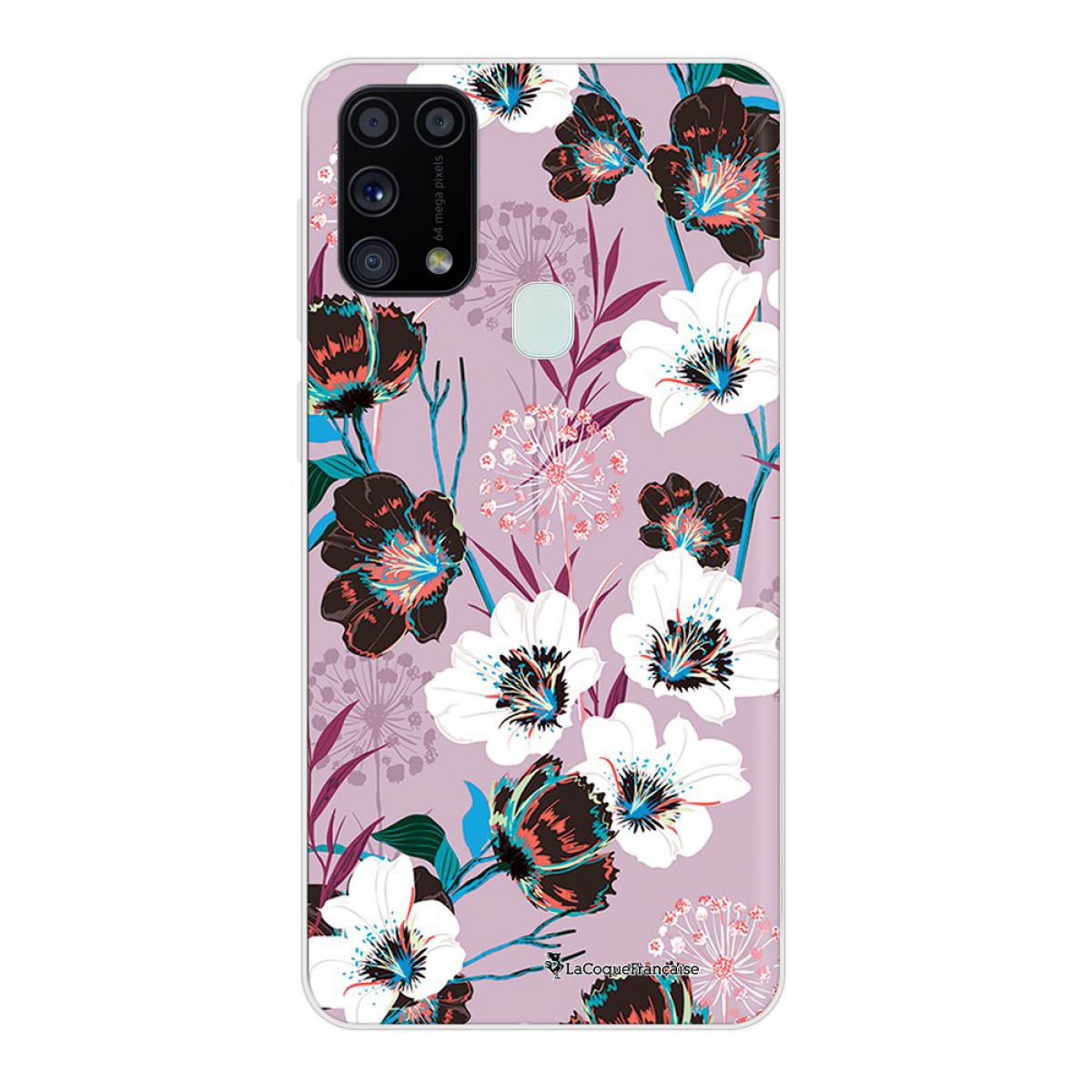 La Coque Francaise - Coque Samsung Galaxy M31 souple transparente Fleurs parme Motif Ecriture Tendance La Coque Francaise - Coque, étui smartphone