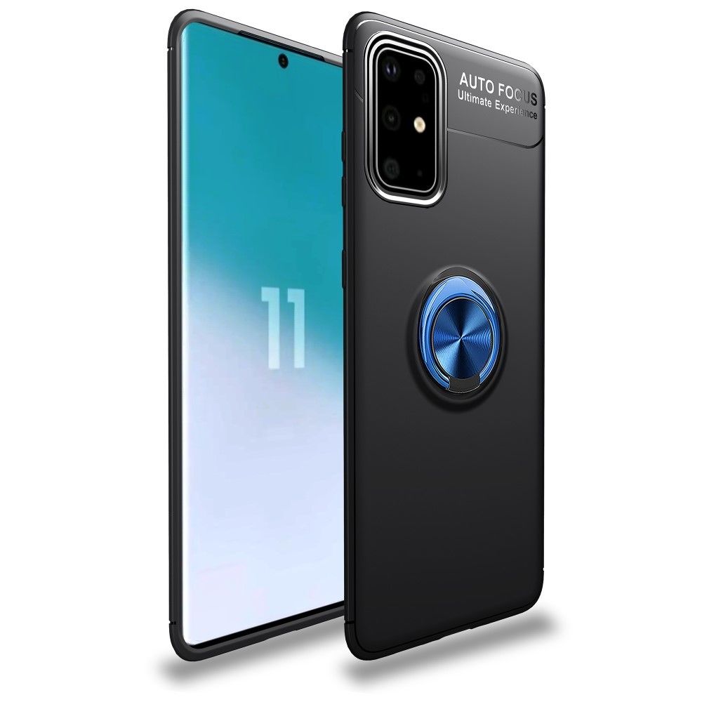 Lenuo - Coque en TPU support de bague noir/bleu pour votre Samsung Galaxy S20 Plus/S11 - Coque, étui smartphone