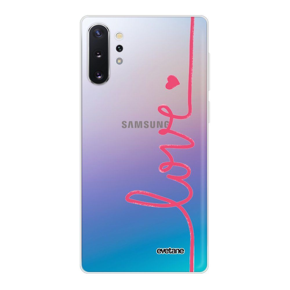 Evetane - Coque Samsung Galaxy Note 10 Plus souple transparente Love Motif Ecriture Tendance Evetane. - Coque, étui smartphone