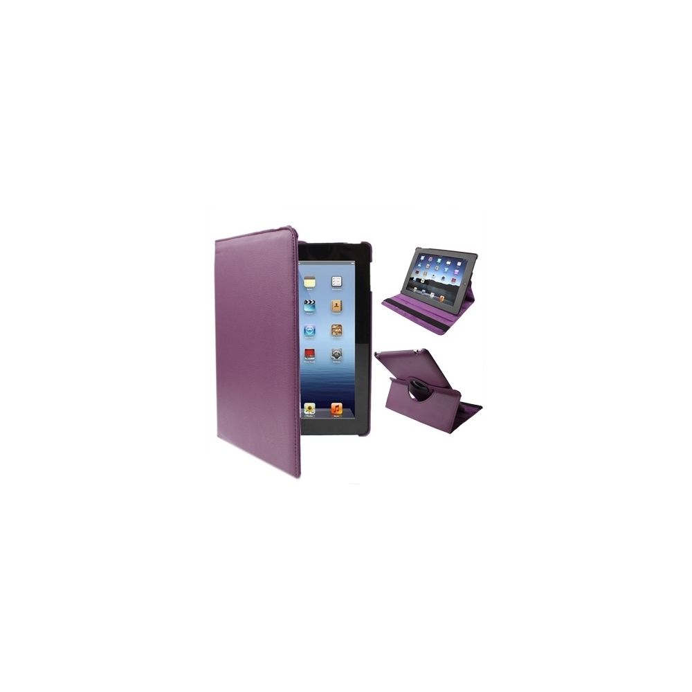 Wewoo - Smart Cover Violet pour nouvel iPad 3 / 2, foncé Étui en cuir PU rotatif de 360 degrés avec fonction de veille / réveil et support - Coque, étui smartphone
