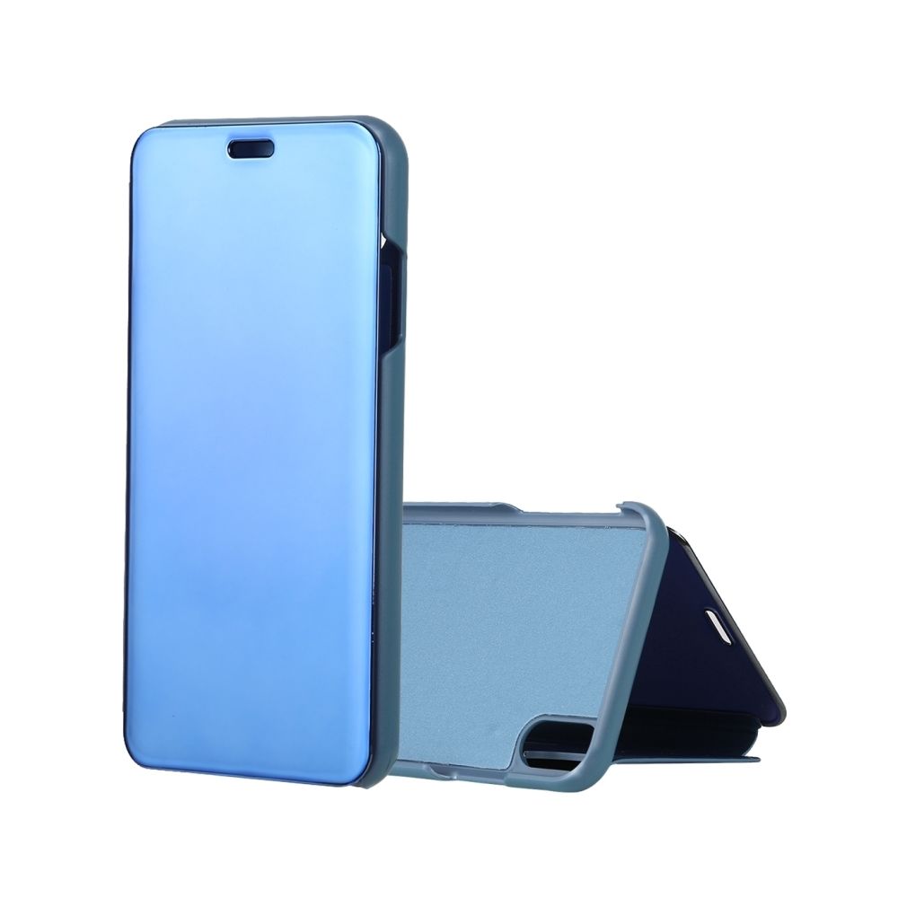 Wewoo - Etui à rabat horizontal en cuir avec miroir de galvanisation pour iPhone XR, avec support (Bleu) - Coque, étui smartphone