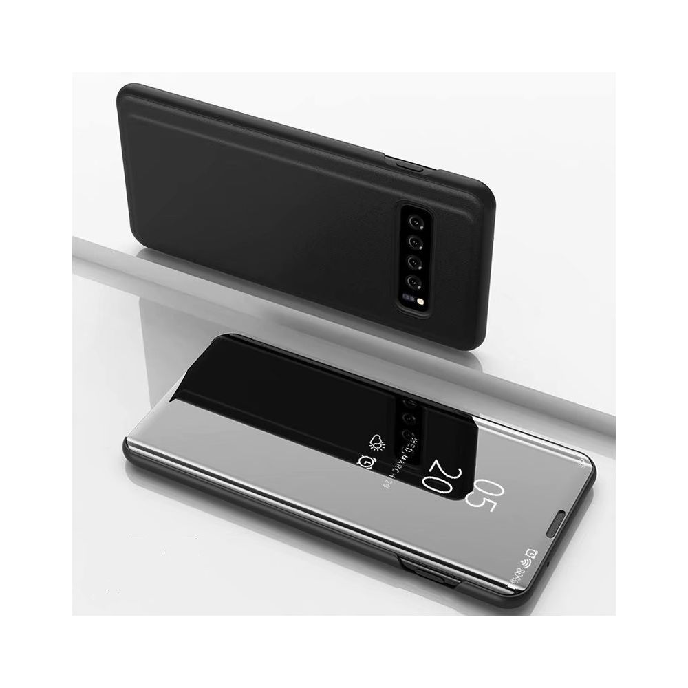 Wewoo - Coque Rigide Étui à rabat en cuir avec miroir de galvanisation pour Galaxy S10 5G support Noir - Coque, étui smartphone