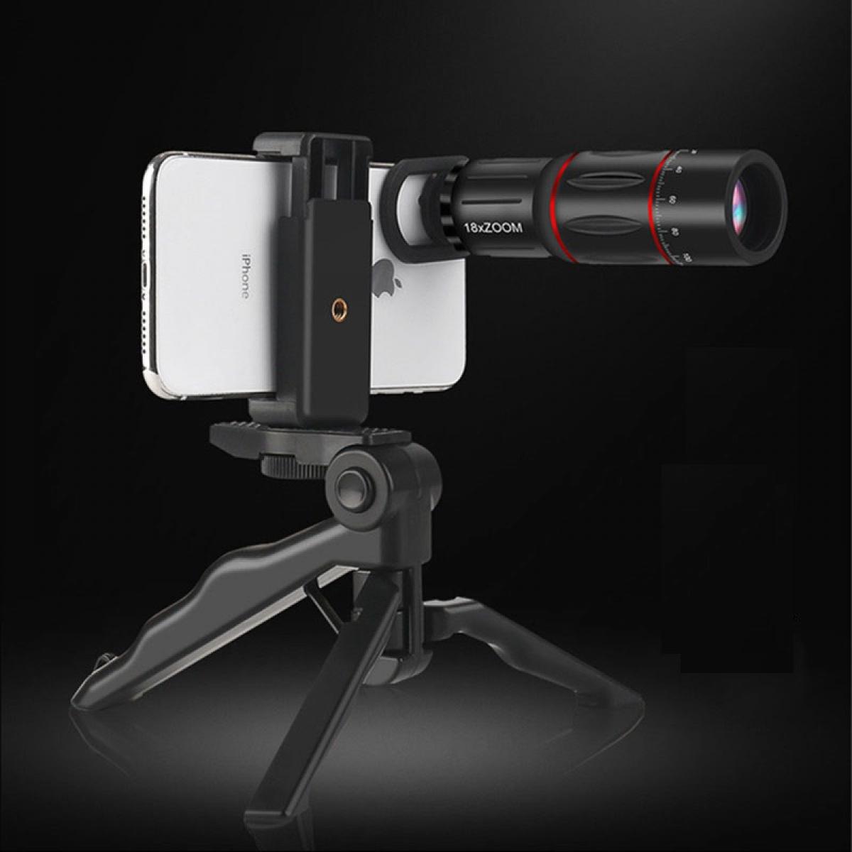 Shot - Pack Photo pour OPPO Reno Z Smartphone (Objectif Zoom x18 + Mini Trepied + Telecommande) Pochette (NOIR) - Autres accessoires smartphone