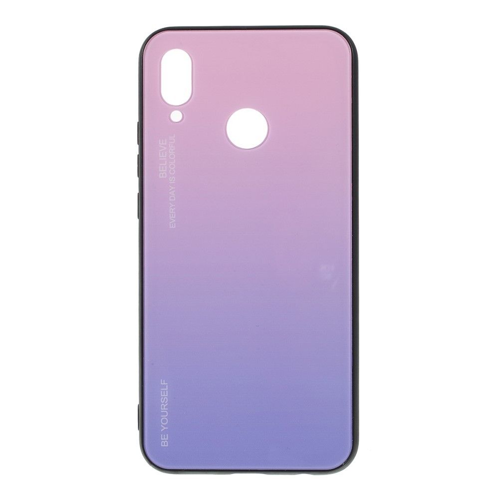 marque generique - Coque en TPU verre hybride dégradé rose bleu pour votre Huawei P20 Lite/Nova 3e - Coque, étui smartphone