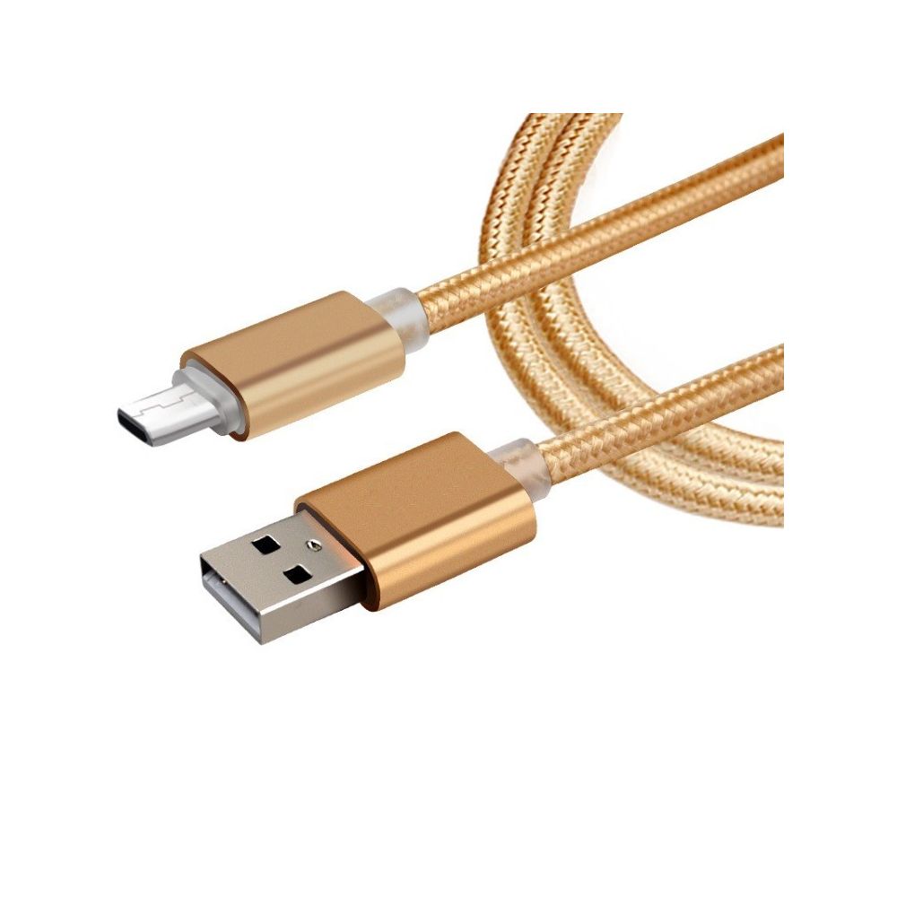 Shot - Cable Metal Nylon Pour SAMSUNG Galaxy S4 Mini Android Chargeur USB/Micro USB 1,5m Connecteur Tresse (OR) - Chargeur secteur téléphone