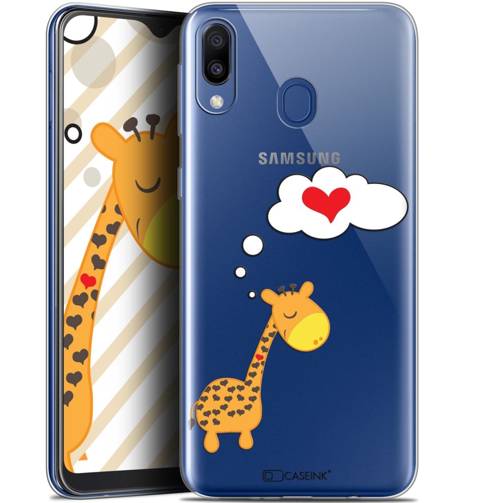 Caseink - Coque Pour Samsung Galaxy M20 (6.3 ) [Gel HD Collection Love Saint Valentin Design Girafe Amoureuse - Souple - Ultra Fin - Imprimé en France] - Coque, étui smartphone