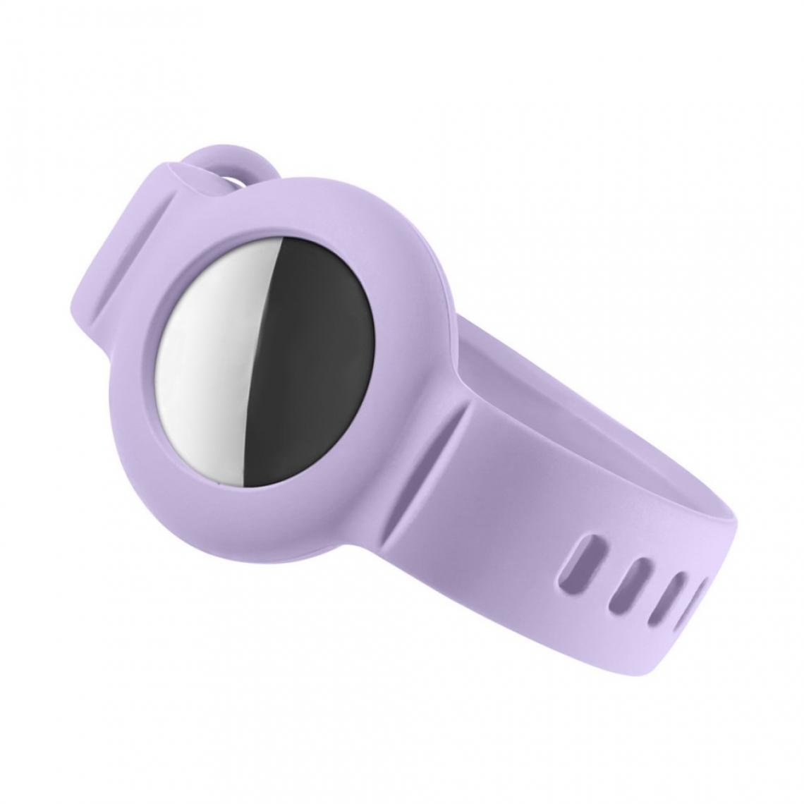 Enkay - Coque en silicone Titulaire Anti-Perdu souple violet pour votre Apple AirTag - Coque, étui smartphone
