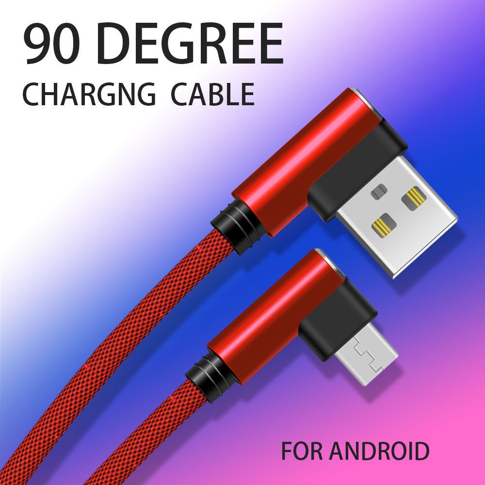 Shot - Cable Fast Charge 90 degres Micro USB pour ALCATEL 1C Smartphone Android Connecteur Recharge Chargeur Universel (ROUGE) - Chargeur secteur téléphone