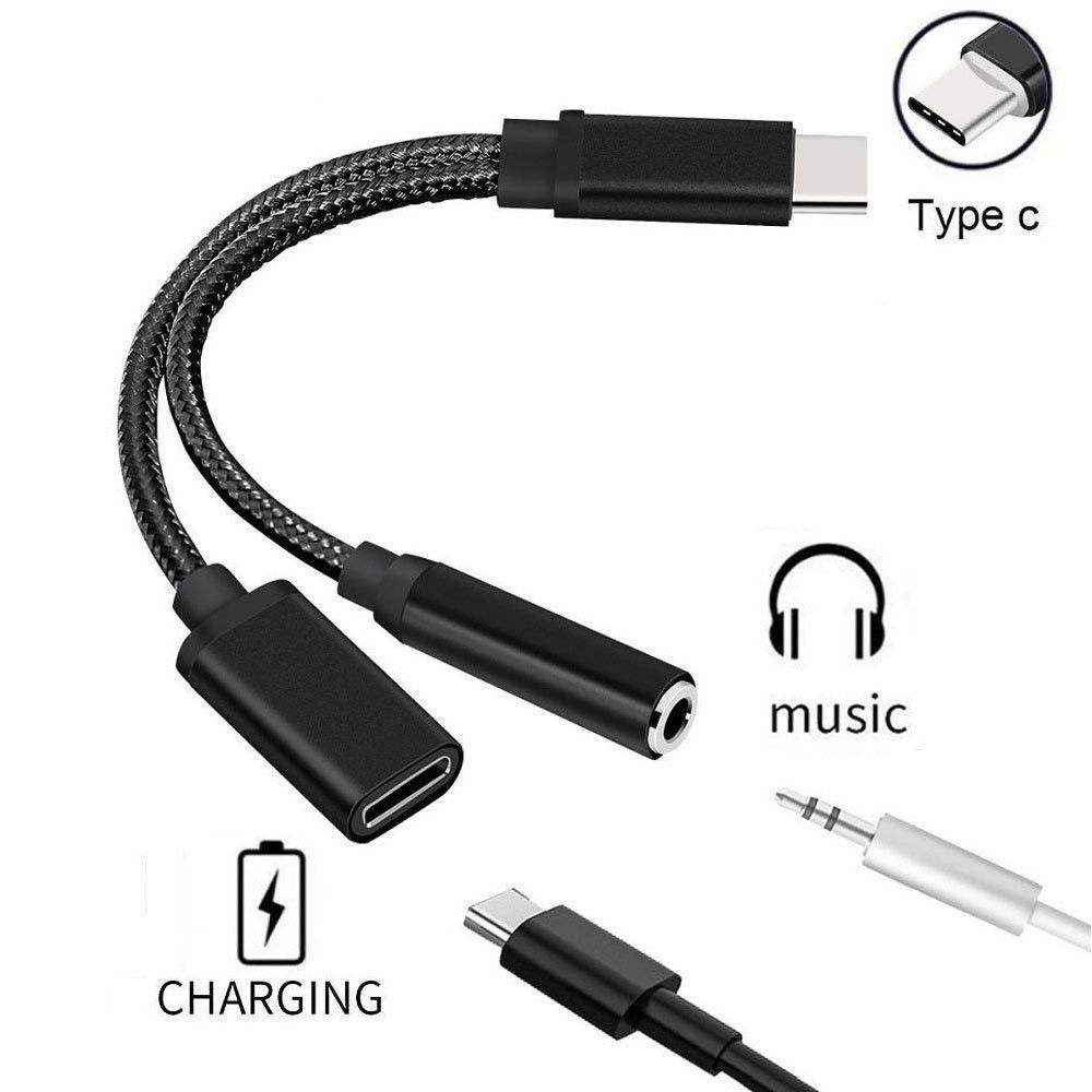 Shot - Adaptateur Type C/Jack pour MacBook Pro Thunderbolt 3 USB-C 2 en 1 Audio USB-C Ecouteurs Chargeur Casque - Autres accessoires smartphone