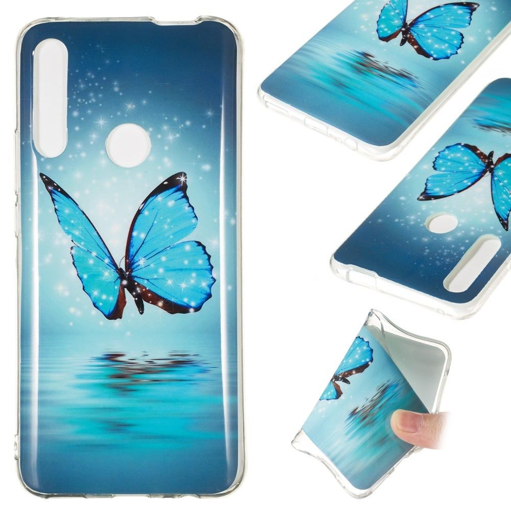 marque generique - Coque en TPU noctilucent IMD papillon bleu pour votre Huawei P Smart Z - Coque, étui smartphone