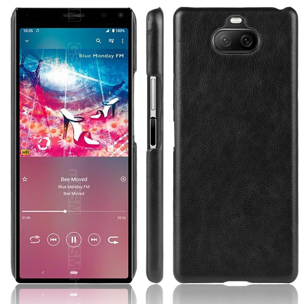 Wewoo - Coque Rigide Pour Sony Xperia 8 antichoc Litchi PC + Etui PU Noir - Coque, étui smartphone