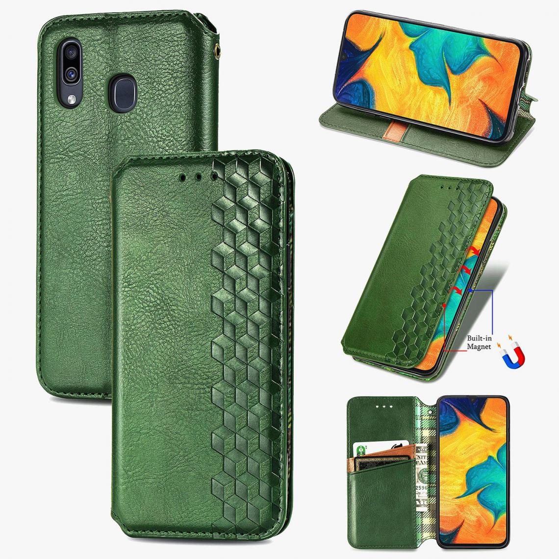 OtterBox - Samsung Galaxy A30 Housse Etui Coque de protection type portefeuille (tressée) [Vert] - Coque, étui smartphone