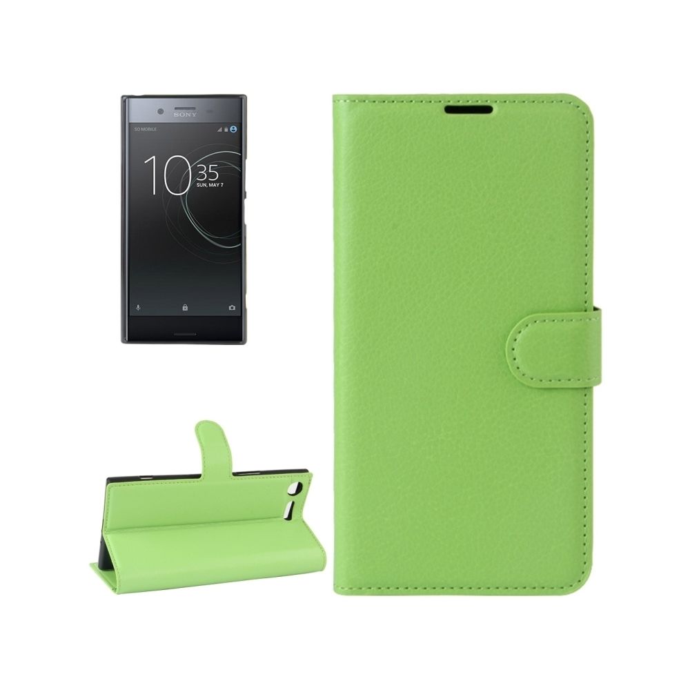 Wewoo - Housse Étui vert pour Sony Xperia XZ Premium Litchi Texture horizontale en cuir Flip avec support et Slots de cartes Portefeuille - Coque, étui smartphone