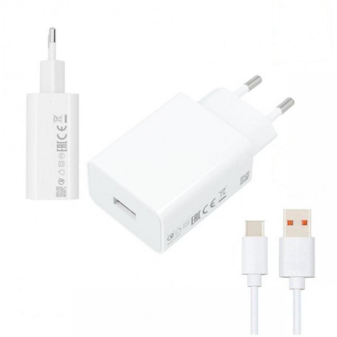 Phonecare - Kit Chargeur Turbo Fast Charge 33W 3A USB + Câble de Charge Turbo Fast Charge 5A Type-C 1M - Xiaomi Redmi K40 Pro - Autres accessoires smartphone