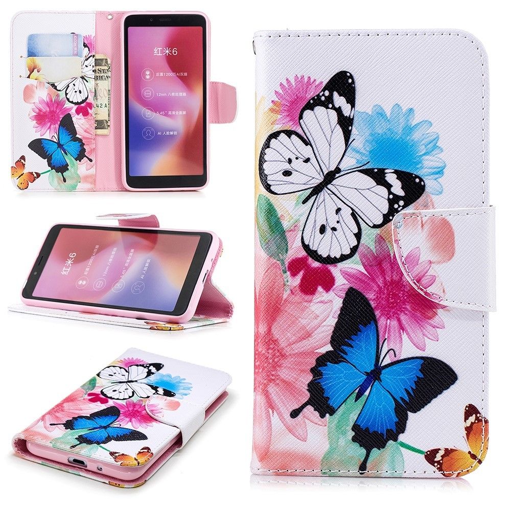 marque generique - Etui en PU modèle papillon et fleur pour votre Xiaomi Redmi 6 - Autres accessoires smartphone
