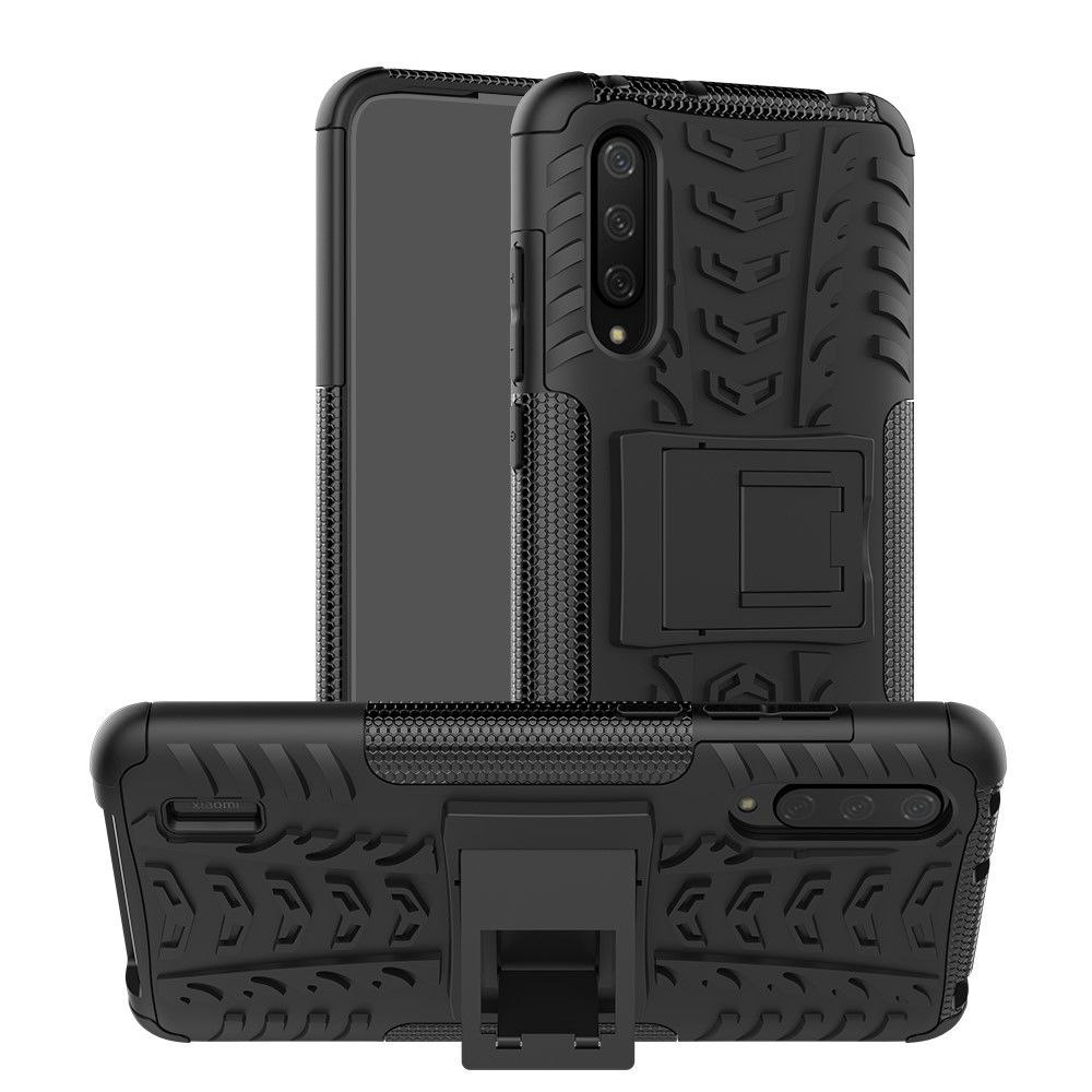 marque generique - Coque en TPU combinaison de motifs de pneus cool avec béquille noir pour votre Xiaomi Mi CC9/Mi 9 Lite/Mi CC9 Meitu Edition - Coque, étui smartphone