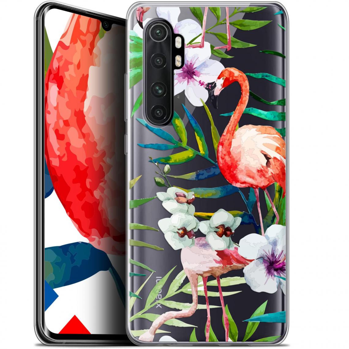 Caseink - Coque Pour Xiaomi Mi Note 10 LITE (6.4 ) [Gel HD Collection Watercolor Design Tropical Flamingo - Souple - Ultra Fin - Imprimé en France] - Coque, étui smartphone