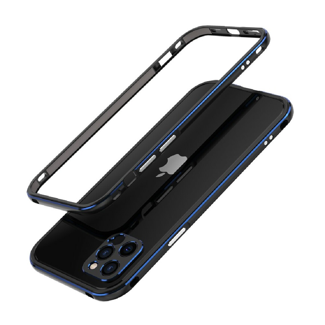 Other - Bumper en métal bague d'objectif de caméra noir/bleu pour votre Apple iPhone 12 Pro Max - Coque, étui smartphone