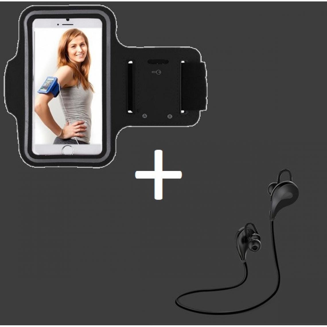 Shot - Pack Sport pour "IPHONE 12 Pro Max" (Ecouteurs Bluetooth Sport + Brassard) Courir T8 (NOIR) - Coque, étui smartphone