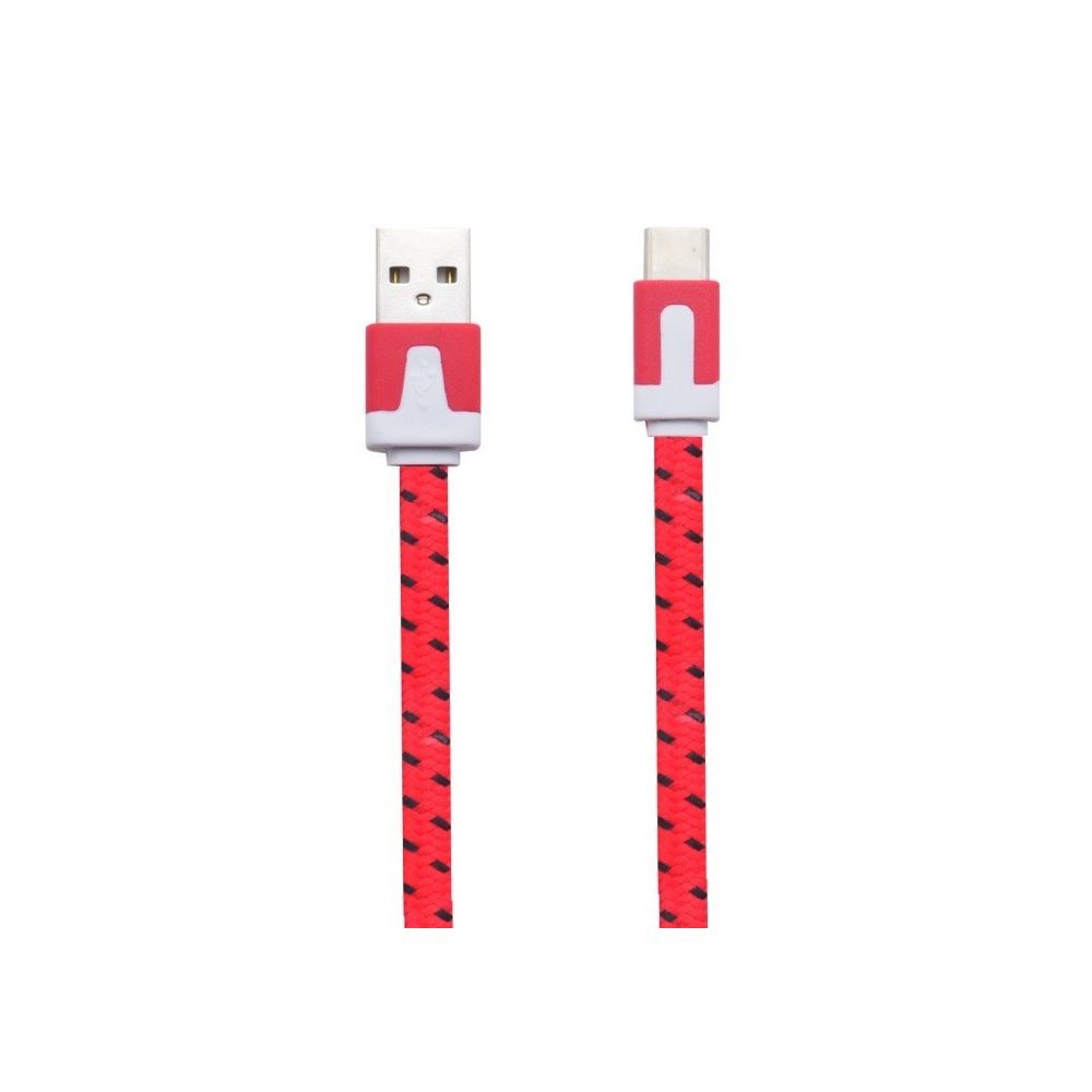 Shot - Cable Noodle Type C Pour ZTE Axon 9 PRO Chargeur Android USB 1,5m Connecteur Tresse (ROUGE) - Chargeur secteur téléphone