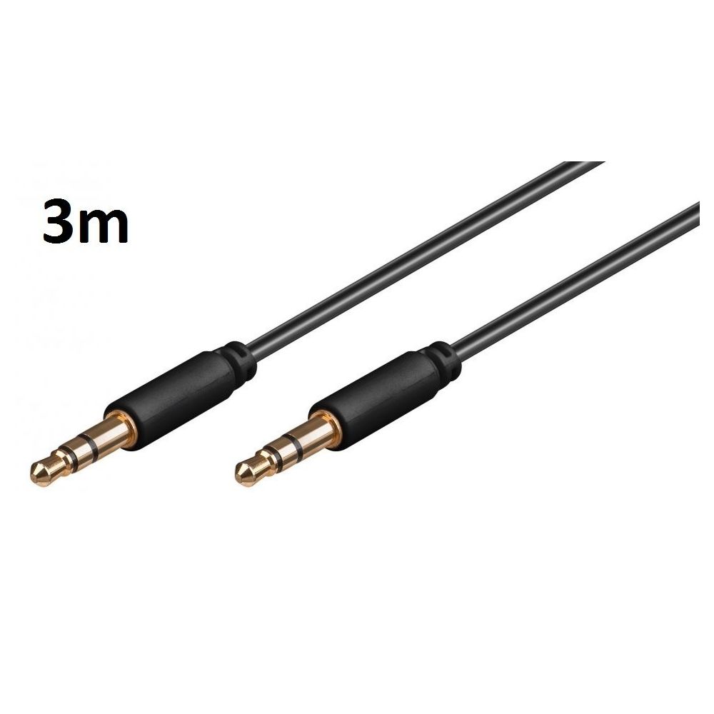 Shot - Cable 3m pour Gionee Marathon M5 Plus Voiture Musique Audio Double Jack Male 3.5 mm NOIR - Support téléphone pour voiture