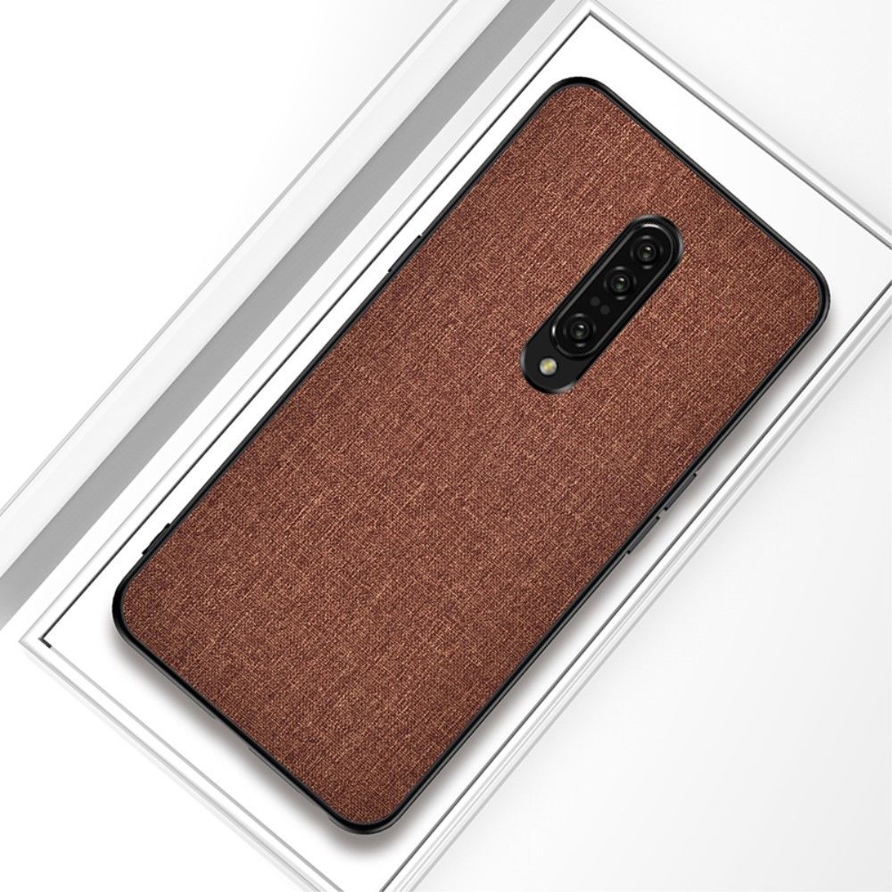 marque generique - Coque en TPU texture tissu hybride marron pour votre OnePlus 7 Pro - Coque, étui smartphone