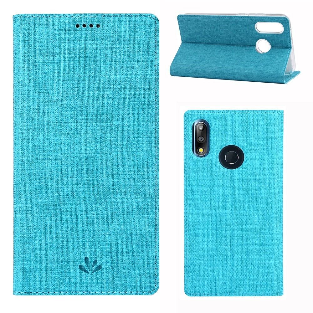marque generique - Etui en PU avec support bleu pour votre Asus Zenfone Max Pro (M2) ZB631KL - Coque, étui smartphone