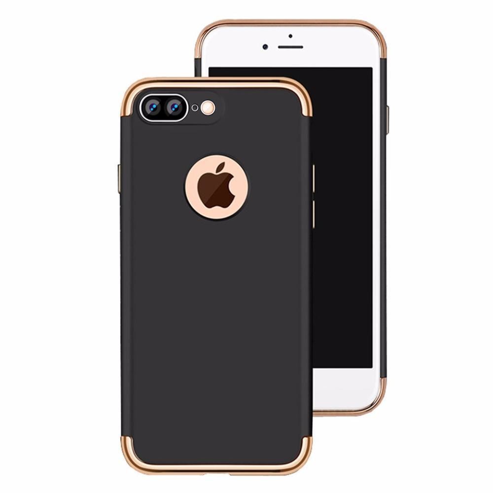 Inexstart - Coque Rigide Aspect Gomme Noir avec Contour Chromé pour Apple iPhone 7 Plus - Autres accessoires smartphone