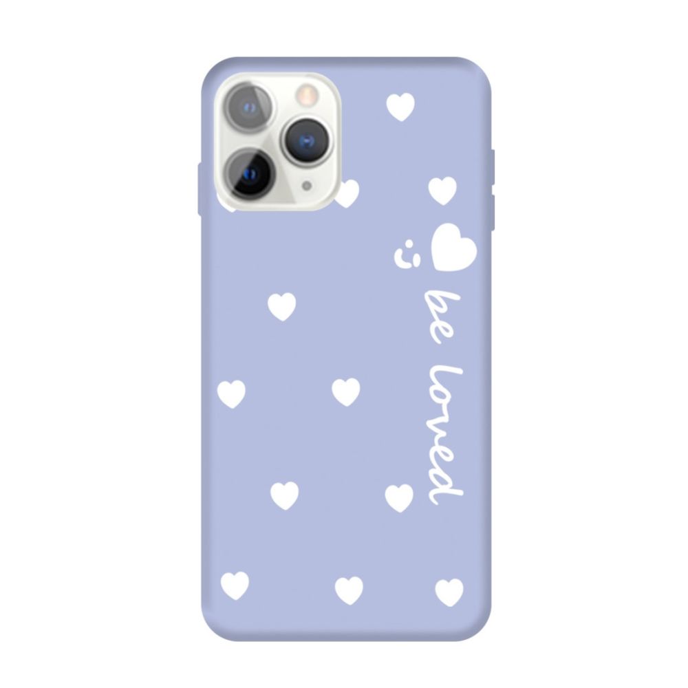 Wewoo - Coque Pour iPhone 11 Pro visage souriant plusieurs coeurs d'amour motif coloré givré TPU téléphone étui de protection violet clair - Coque, étui smartphone