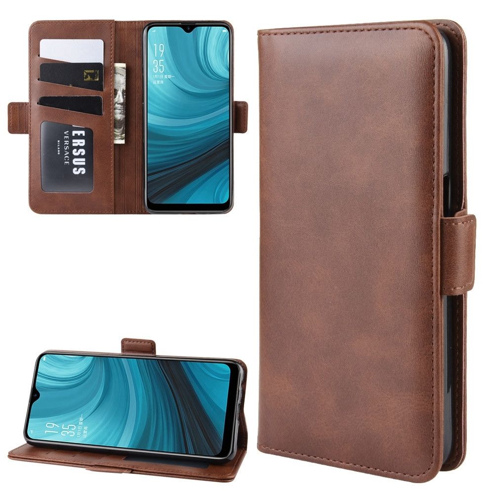 Wewoo - Housse Coque Etui portefeuille pour téléphone portable en cuir OPPO A7 / AX7 avec porte-monnaie et étui cartes brun - Coque, étui smartphone