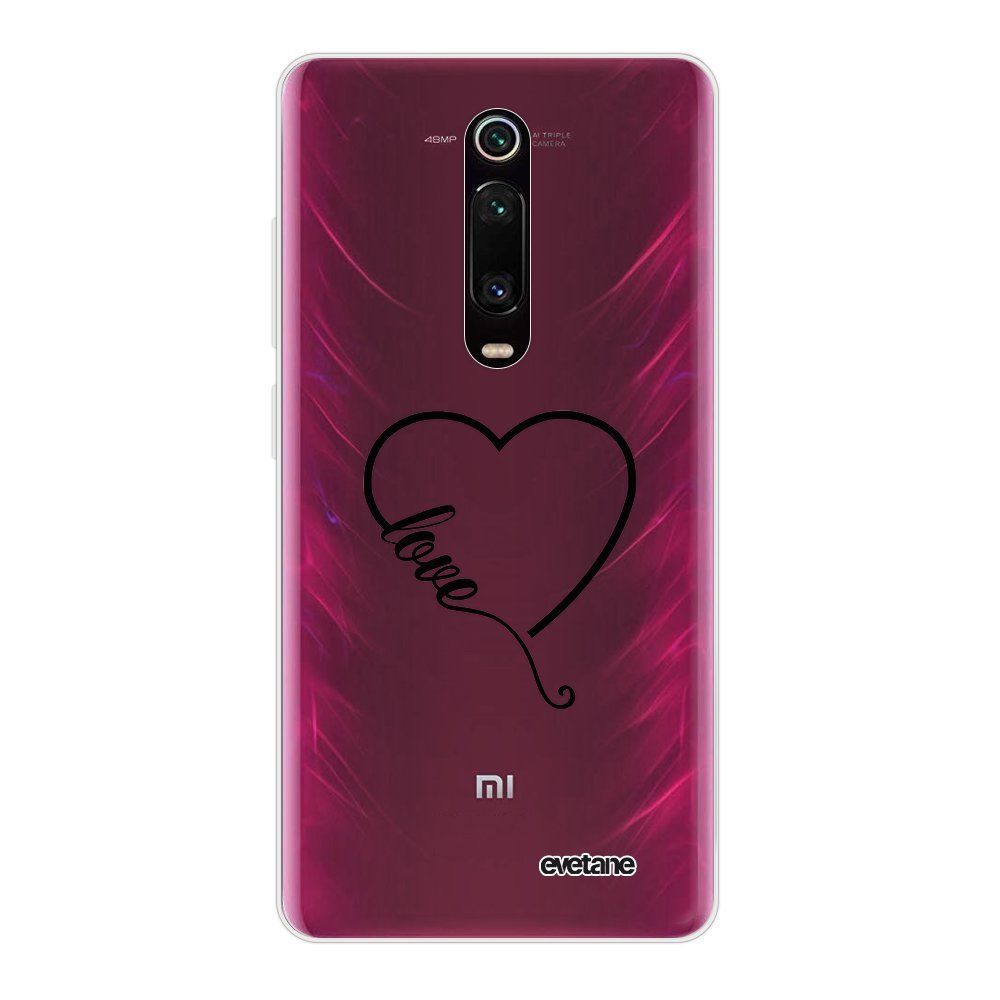 Evetane - Coque Xiaomi Mi 9T souple transparente Coeur love Motif Ecriture Tendance Evetane - Coque, étui smartphone