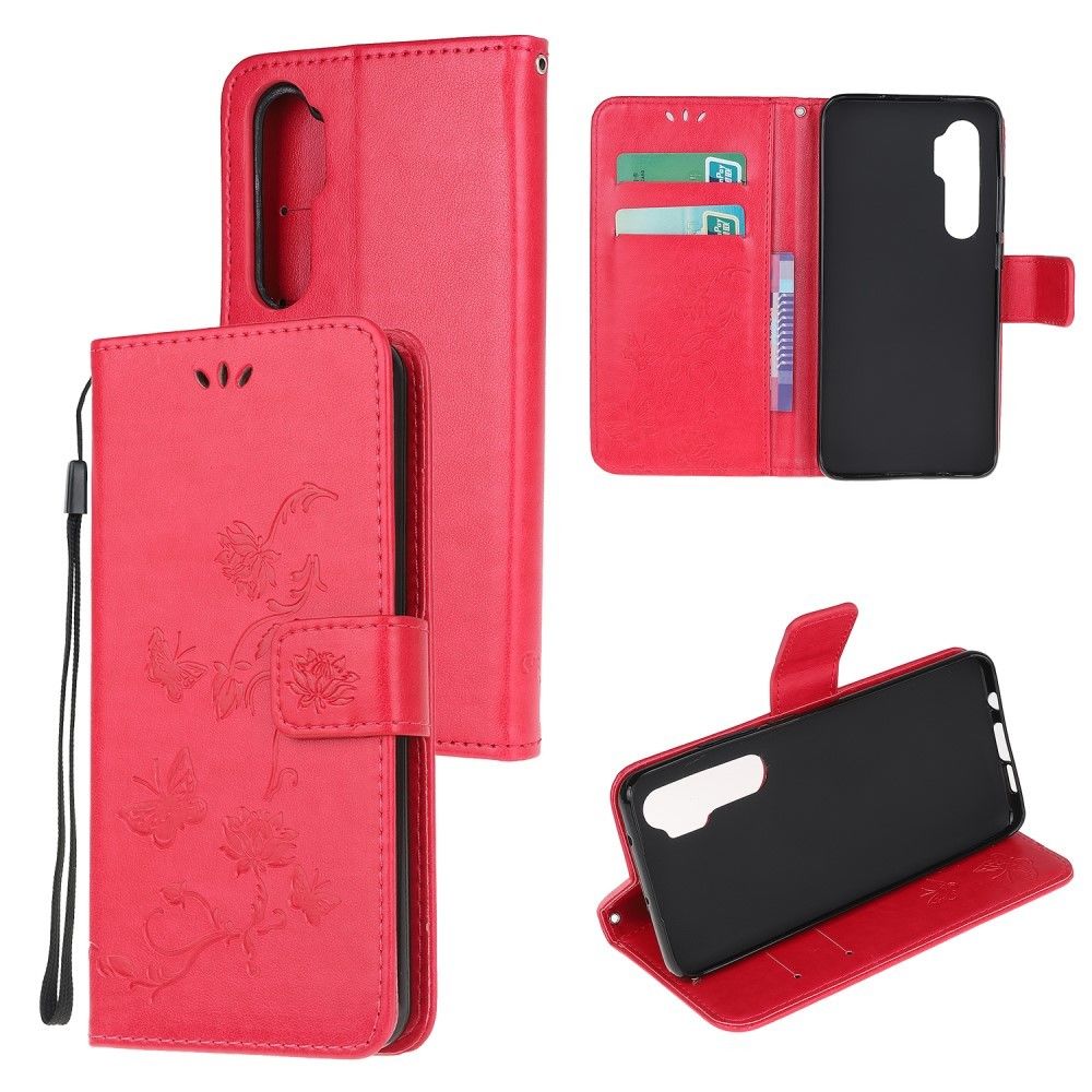 Generic - Etui en PU empreinte fleur de papillon rouge pour votre Xiaomi Mi Note 10 Lite - Coque, étui smartphone