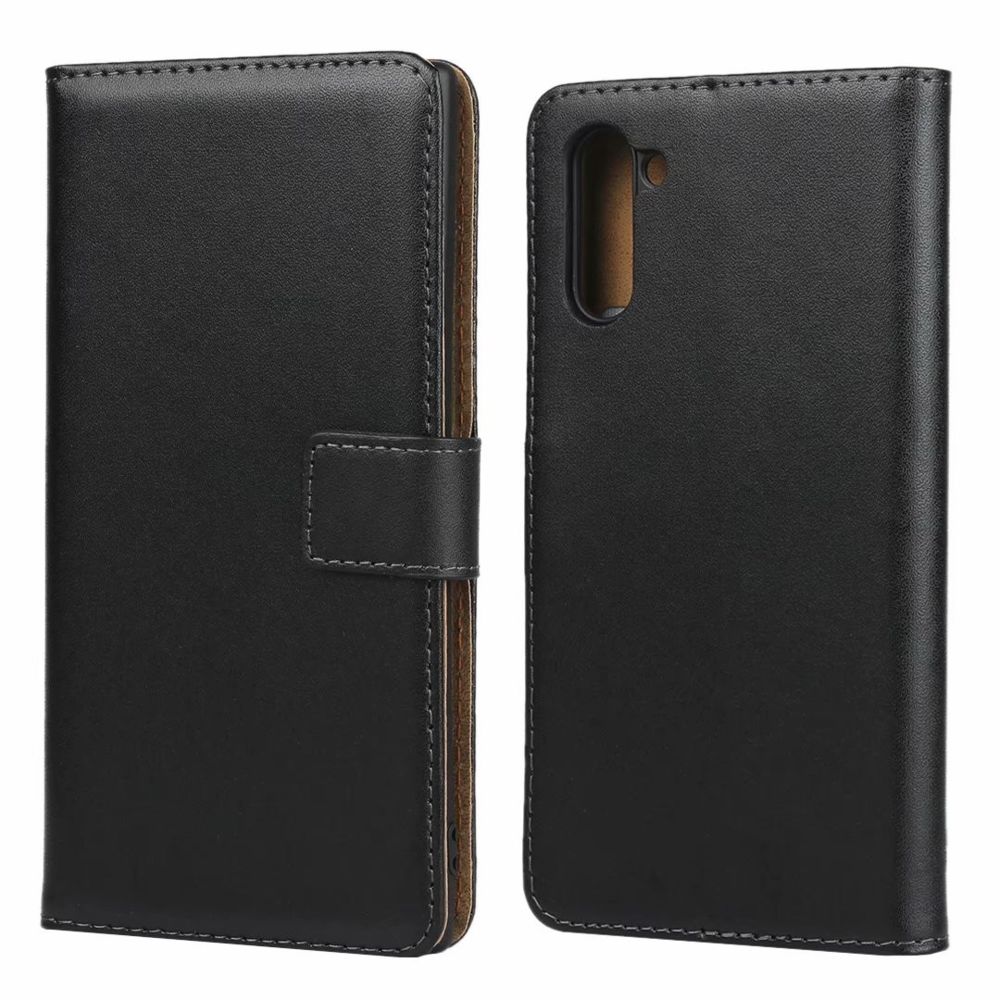 Wewoo - Housse Étui Coque à rabat horizontal en cuir pour Galaxy Note10 avec fermoir magnétiquesupportfente carte et portefeuille noir - Coque, étui smartphone