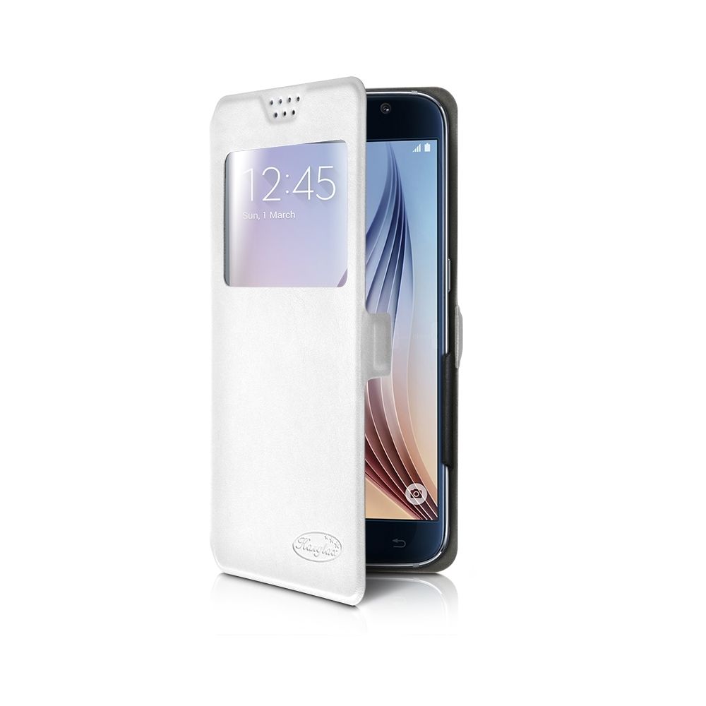 Karylax - Etui S-View Universel M Couleur Blanc pour Wiko Tommy 2 - Autres accessoires smartphone