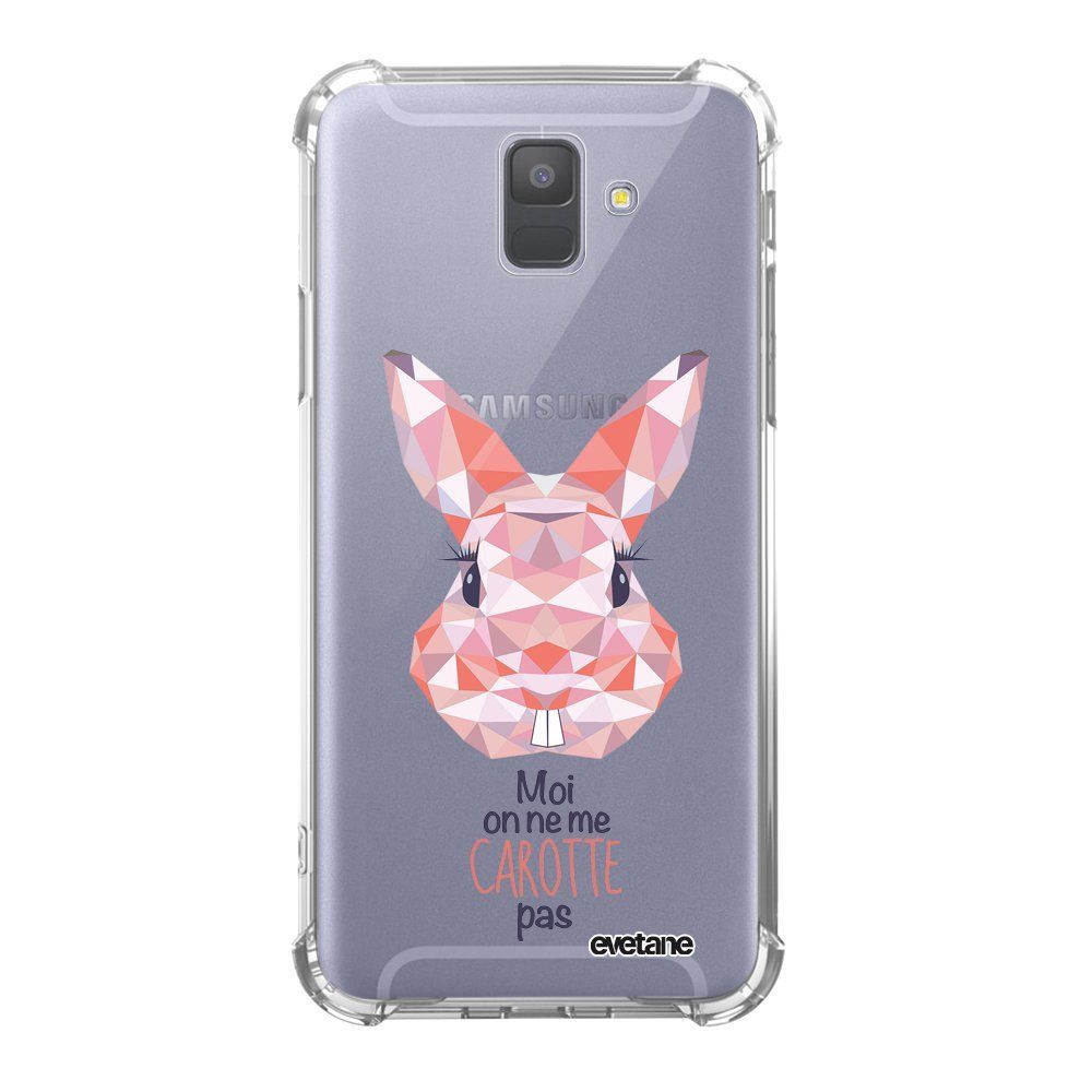 Evetane - Coque Samsung Galaxy A6 2018 anti-choc souple avec angles renforcés transparente Lapin moi on ne me carotte pas Evetane - Coque, étui smartphone