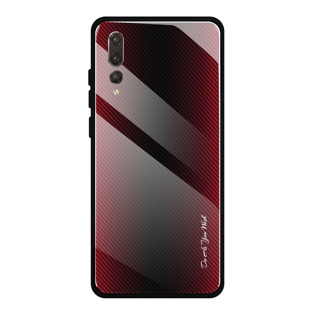 Wewoo - Coque Pour Huawei P20 Pro Housse de protection en verre dégradé de texture rouge - Coque, étui smartphone
