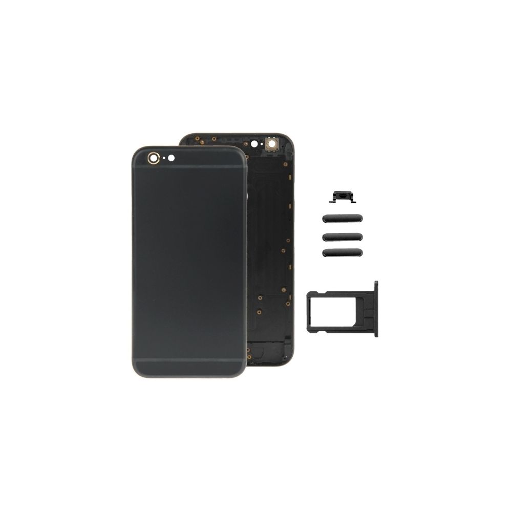 Wewoo - Pour iPhone 6 y compris noir la couverture arrière et le plateau de la carte bouton de contrôle du volume de la touche d'alimentation la du vibreur pièce détachée Housse de remplacement de boîtier complet - Autres accessoires smartphone