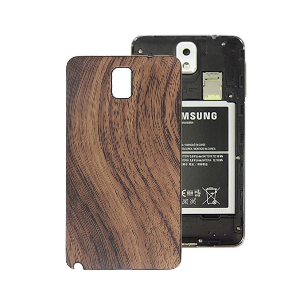 Wewoo - Coque arrière marron pour Samsung Galaxy Note III / N9000 Texture de bois placage en plastique remplacement de la couverture arrière - Coque, étui smartphone