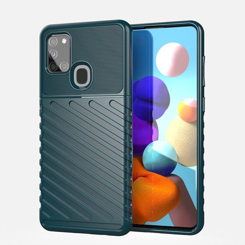 Generic - Coque en TPU texture sergé vert pour votre Samsung Galaxy A21s - Coque, étui smartphone