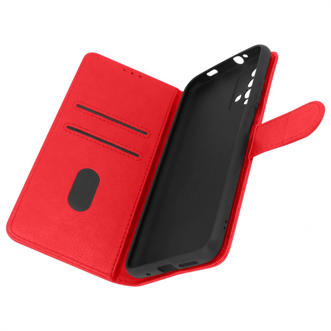 Avizar - Étui Xiaomi Redmi 9T Protection avec Porte-carte Fonction Support rouge - Coque, étui smartphone