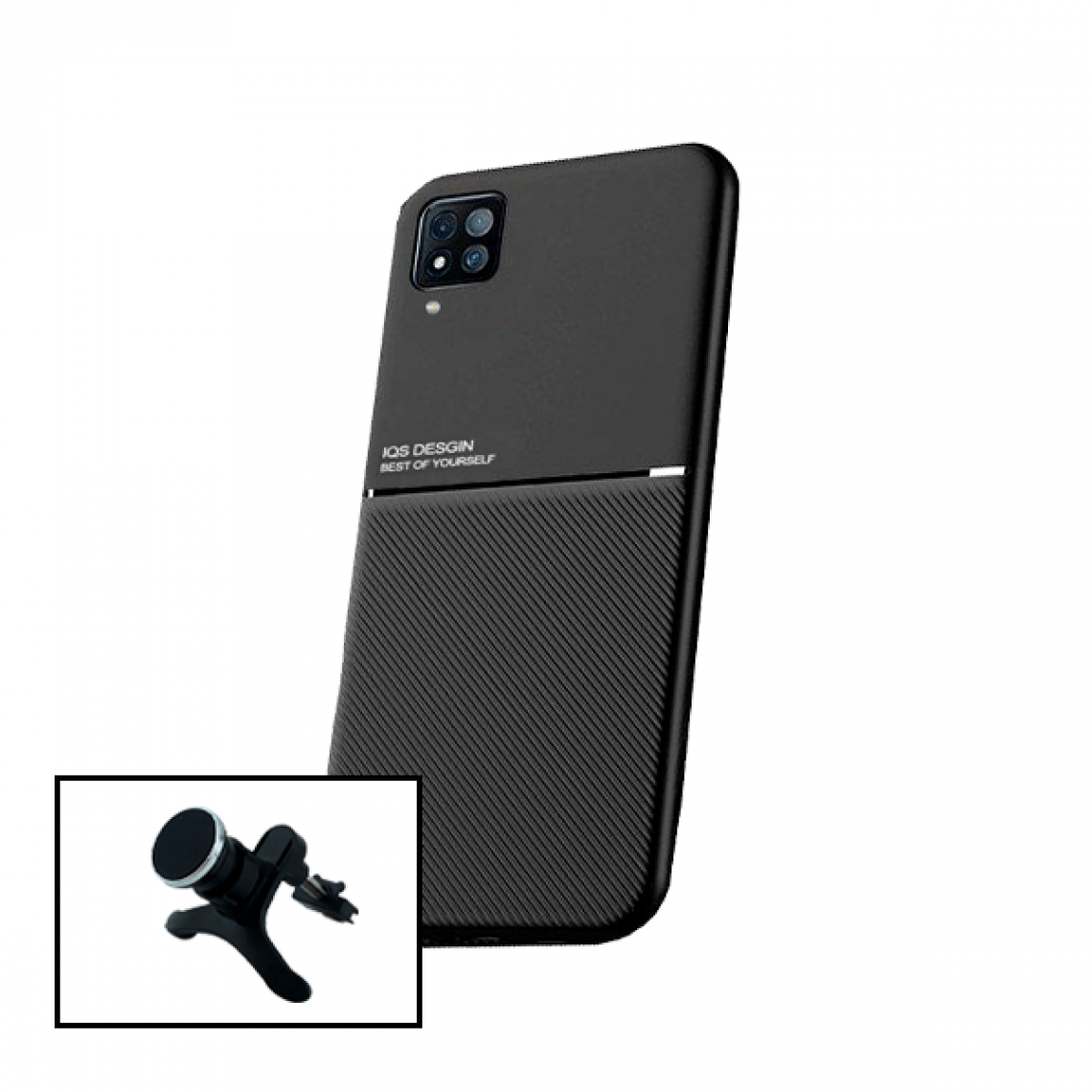 Phonecare - Kit de Coque Magnétique Lux + Support Magnétique de Voiture Renforcé pour Samsung Galaxy A12 - Coque, étui smartphone