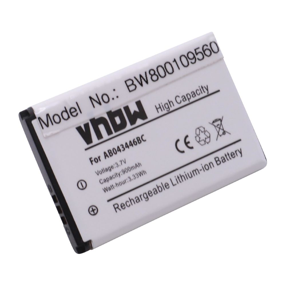 Vhbw - vhbw Li-Ion batterie 900mAh (3.7V) pour Smartphone Joa Telecom L-210, L210, Samsung SPH-M305 comme AB043446B, AB043446L, BST3108BC. - Batterie téléphone