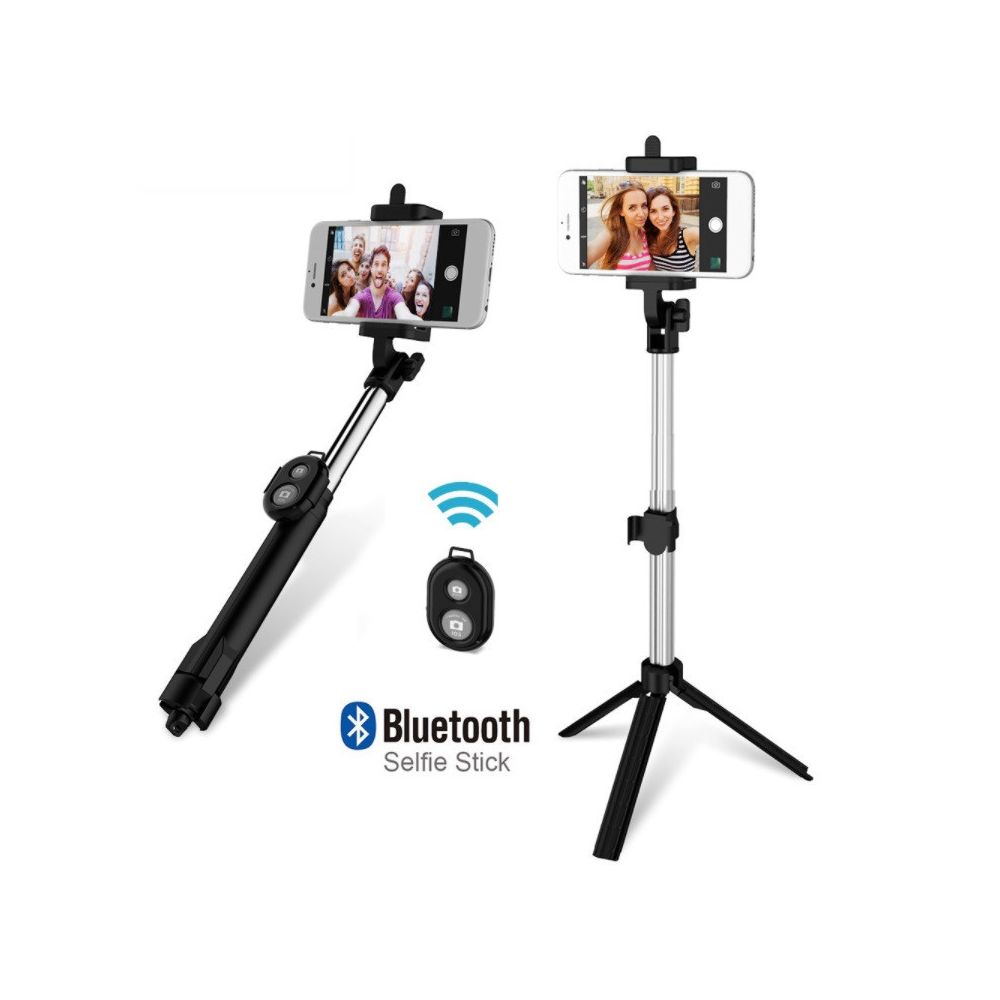 Shot - Perche Selfie avec Trepied pour GOOGLE Pixel 3 XL Smartphone Bluetooth Sans Fil Selfie Stick Android IOS Reglable Telecommande Photo (NOIR) - Autres accessoires smartphone