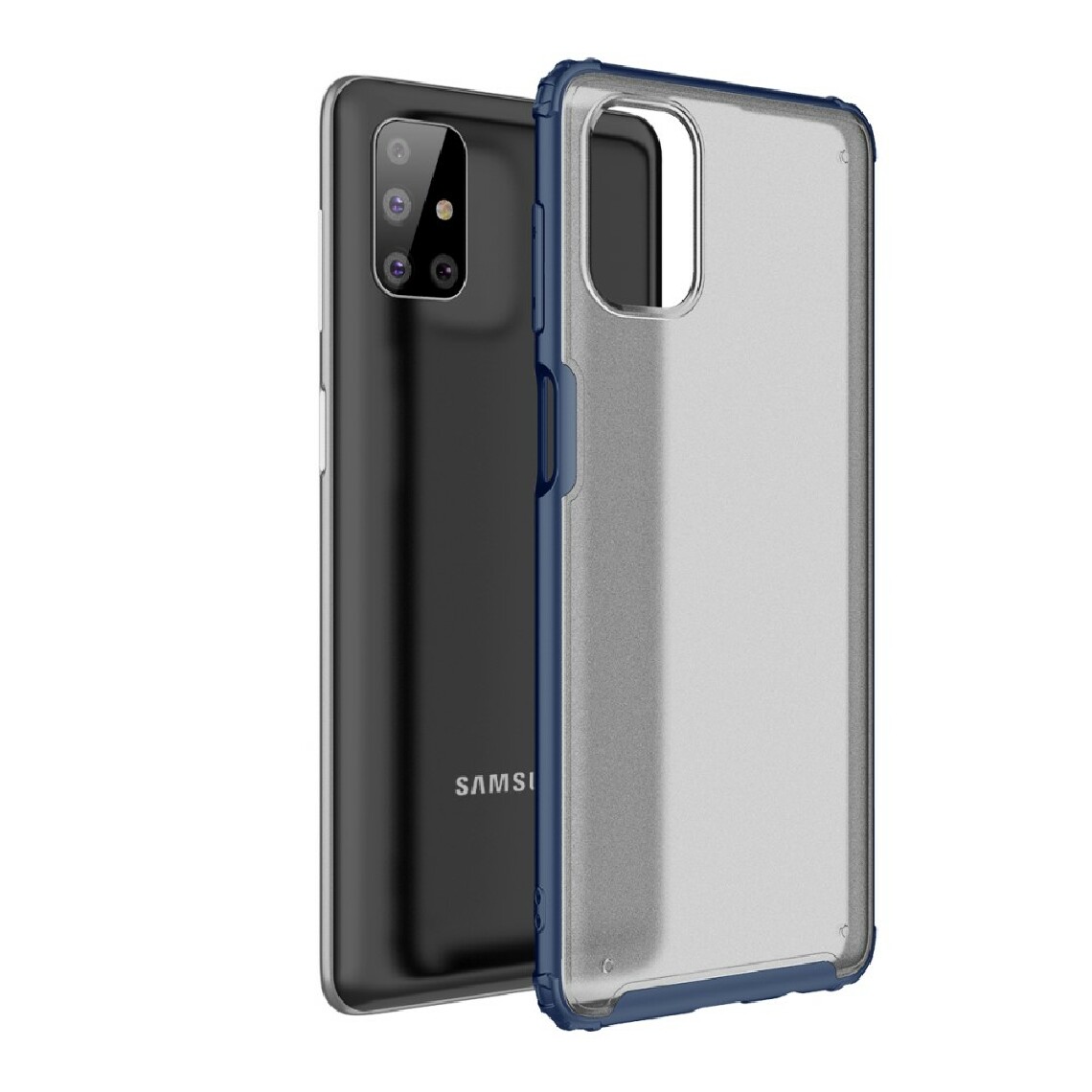 Other - Coque en TPU hybride mat antichoc souple bleu marine pour votre Samsung Galaxy M51 - Coque, étui smartphone