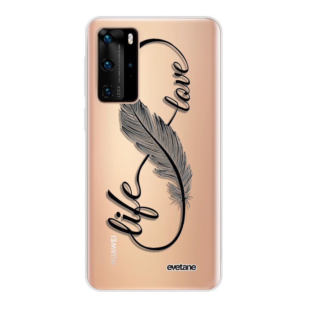 Evetane - Coque Huawei P40 Pro souple transparente Love Life Motif Ecriture Tendance Evetane - Coque, étui smartphone