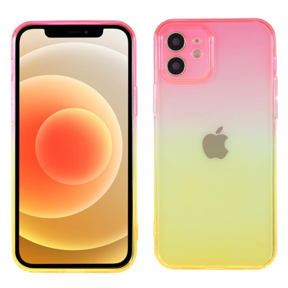 Other - Coque en TPU Résistance aux chutes de couleurs dégradées Rose Orange pour votre Apple iPhone 12 - Coque, étui smartphone